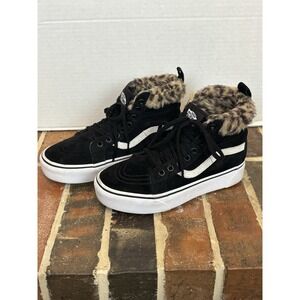 Vans Off The Wall Suede Platform Faux Fur Hi Top Women Size 7 (T28)